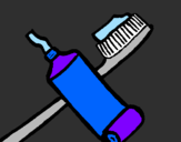 Desenho Escova de dentes pintado por carla