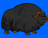 Desenho Bisonte  pintado por leandra e vitor