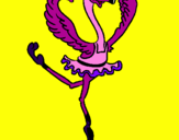 Desenho Avestruz em ballet pintado por marisa  8
