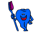 Desenho Dentes e escova de dentes pintado por sant22