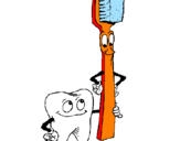 Desenho Dentes e escova de dentes pintado por felipe