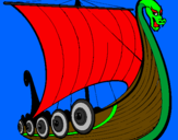 Desenho Barco viking pintado por Barco Viking