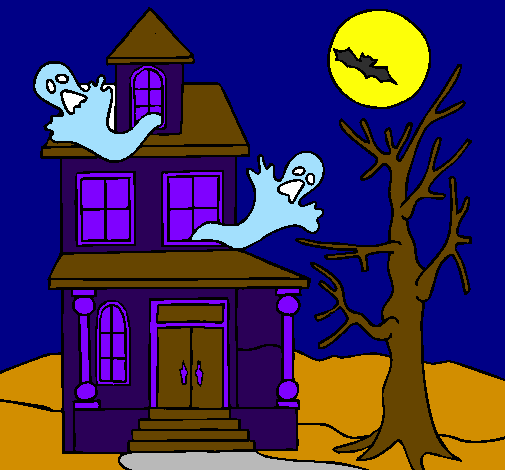Desenho Casa do terror pintado por a casa assombrada