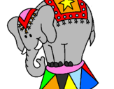 Desenho Elefante a actuar pintado por lorenzo