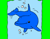 Desenho Golfinho pintado por golfinho do mar