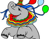 Desenho Elefante com 3 balões pintado por Elefantinho