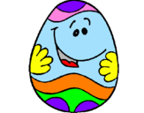 Desenho Ovo de páscoa feliz pintado por ovo