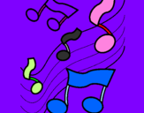 Desenho Notas na escala musical pintado por lulu