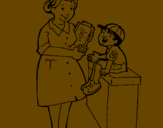 Desenho Enfermeira e menino pintado por filipe