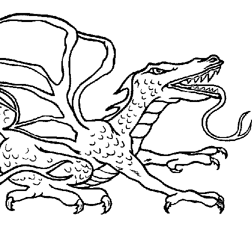 Desenho Dragão réptil pintado por Livro de Dinossauros