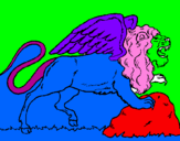 Desenho Leão alado pintado por evelin