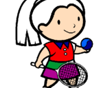 Desenho Rapariga tenista pintado por sophia 
