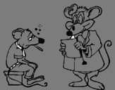 Desenho Doutor e paciente rato pintado por filipe
