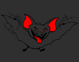 Desenho Morcego com a língua de fora pintado por vampiro
