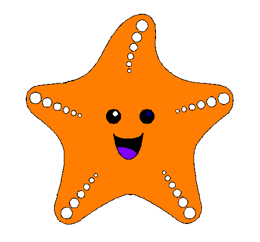 Desenho Estrela do mar pintado por Luis gonzaga 3 anos