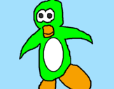 Desenho Pinguim pintado por club penguin demais