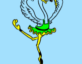 Desenho Avestruz em ballet pintado por felipe