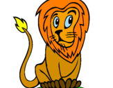 Desenho Leão pintado por Giovana