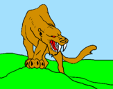 Desenho Tigre com dentes afiados pintado por gio