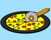 Desenho Pizza pintado por MARIA