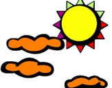 Desenho Sol e nuvens 2 pintado por guilherme