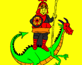 Desenho Cavaleiro São Jorge e o dragão pintado por sao jorge