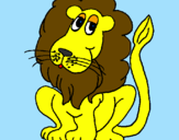 Desenho Leão pintado por fernanda