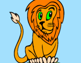 Desenho Leão pintado por Pedro Henrique