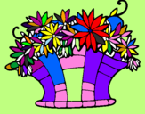 Desenho Cesta de flores 7 pintado por desenho mais colorido