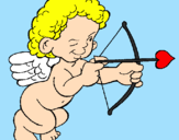 Desenho Cupido a apontar com a seta pintado por vanusa