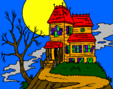 Desenho Casa encantada pintado por nati
