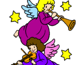 Desenho Anjos musicais pintado por jenniffer