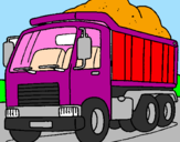 Desenho Camião de carga pintado por caminhão