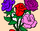 Desenho Ramo de rosas pintado por vanusa
