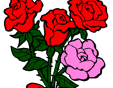 Desenho Ramo de rosas pintado por leonor