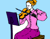 Desenho Dama violinista pintado por lily magregor