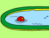 Desenho Bola na piscina pintado por miriam