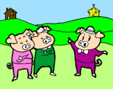 Desenho Os três porquinhos 5 pintado por Raquel