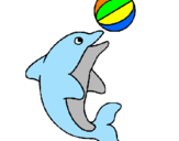 Desenho Golfinho a jogar com uma bola pintado por Tartaruga