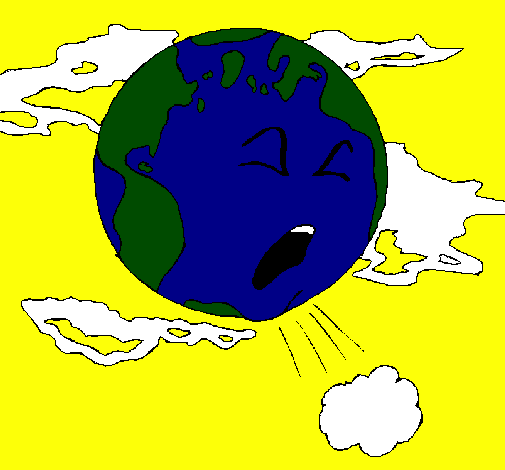 Desenho Terra doente pintado por POLUIÇAO NAO