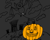 Desenho Paisagem Halloween pintado por leonardo