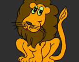Desenho Leão pintado por luis felipe