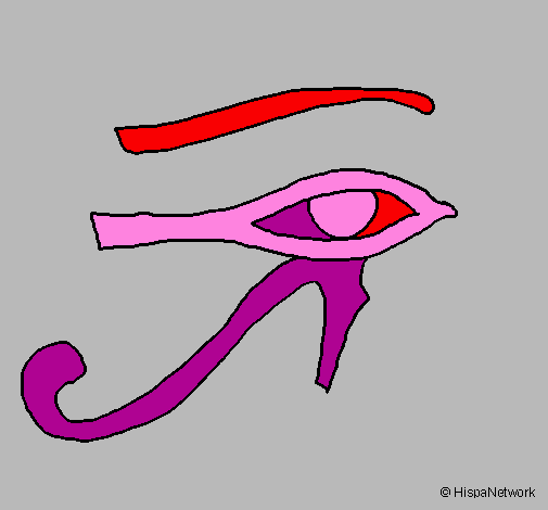 Desenho Olho de hórus pintado por lila