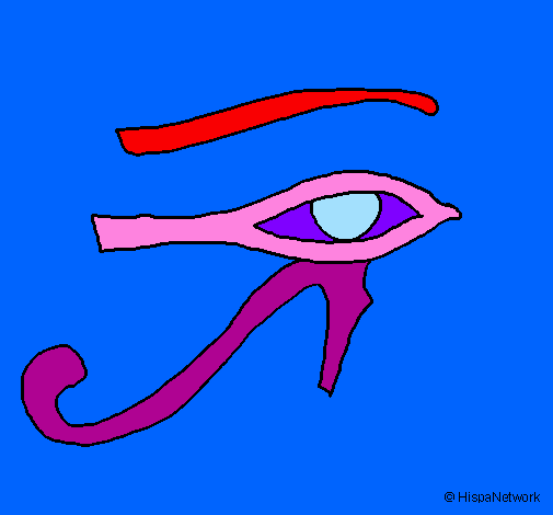 Desenho Olho de hórus pintado por mara beatriz