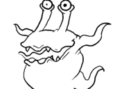 Desenho Monstro de dois olhos pintado por hila