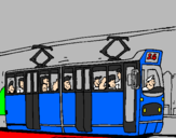 Desenho Eléctrico com passageiros pintado por caue