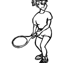 Desenho Rapariga tenista pintado por tenis