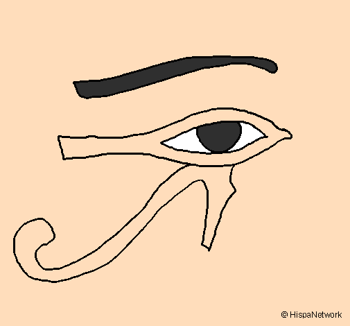 Desenho Olho de hórus pintado por gabriela tinoco