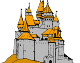Desenho Castelo medieval pintado por josefina