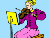 Desenho Dama violinista pintado por RAY